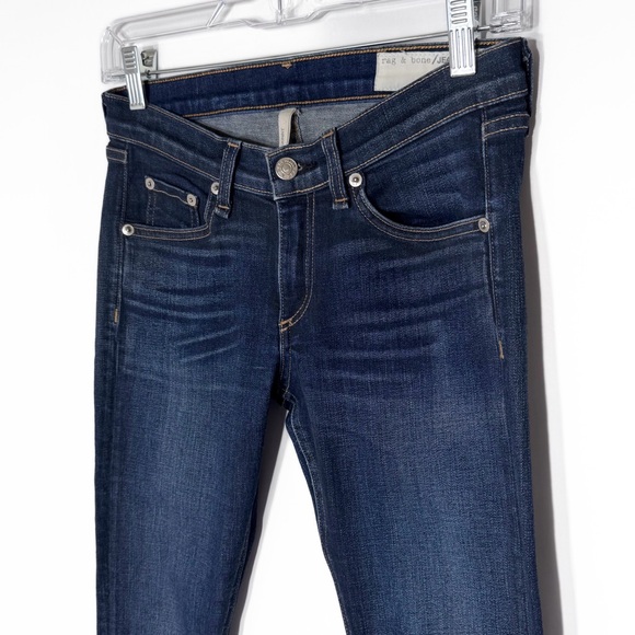 Rag & Bone Medium Wash Low Rise Full Length Ankle Skinny Jeans Size 26 - Picture 5 of 9